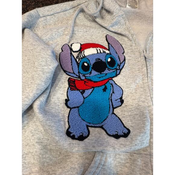 Disney Christmas STITCH Gray Full Zip Hoodie Size S - Picture 6 of 11